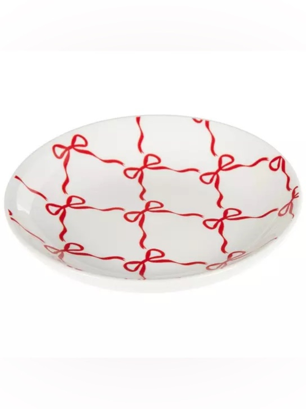 (4) Red Bows Tidbit Plate